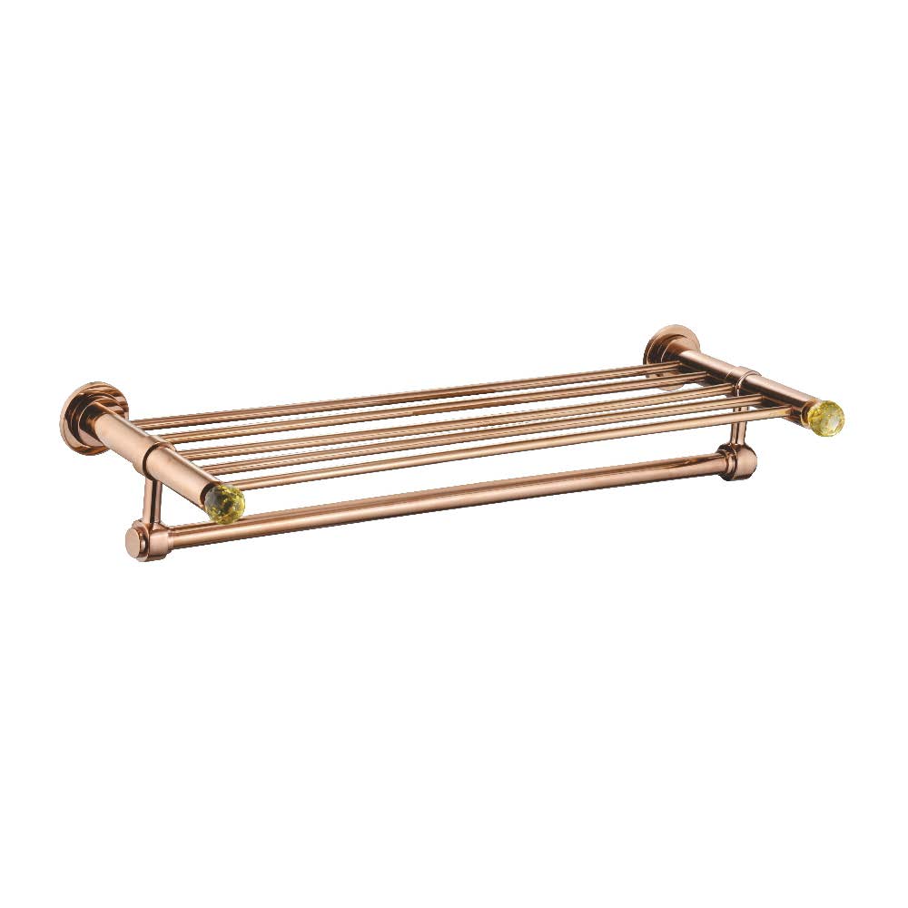 CRYSTAL TOWEL RACK 24 INCH (ROSE GOLD) - Radon India-- CRYSTAL TOWEL RACK 24 INCH (ROSE GOLD)-  Radon India