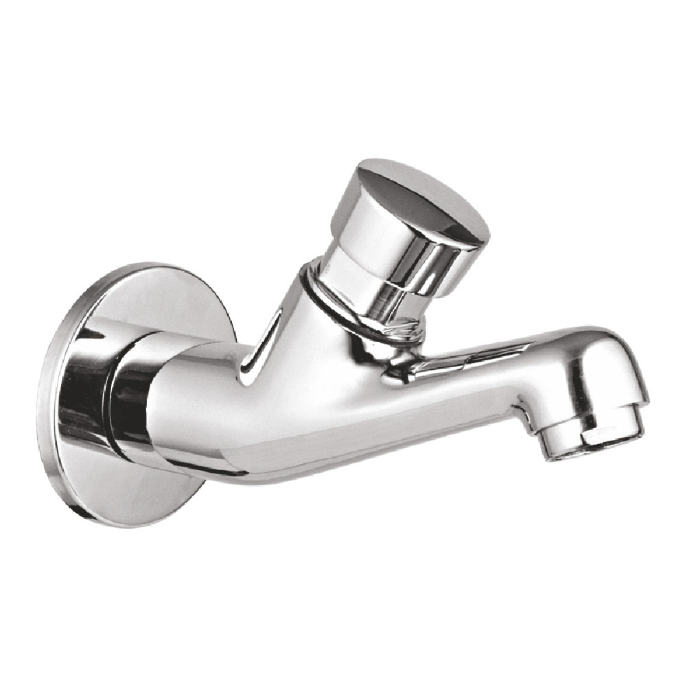 PRESSMATIC BIB COCK LONG BODY (CHROME) - Radon India-- PRESSMATIC BIB COCK LONG BODY (CHROME)-  Radon India