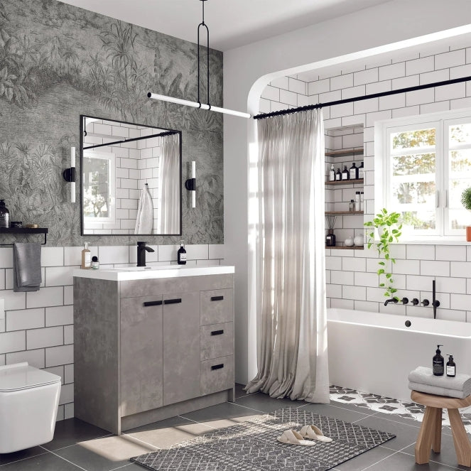 Cubix 36"  Vanity - Melamine - Radon India-- Cubix 36"  Vanity - Melamine-  Radon India