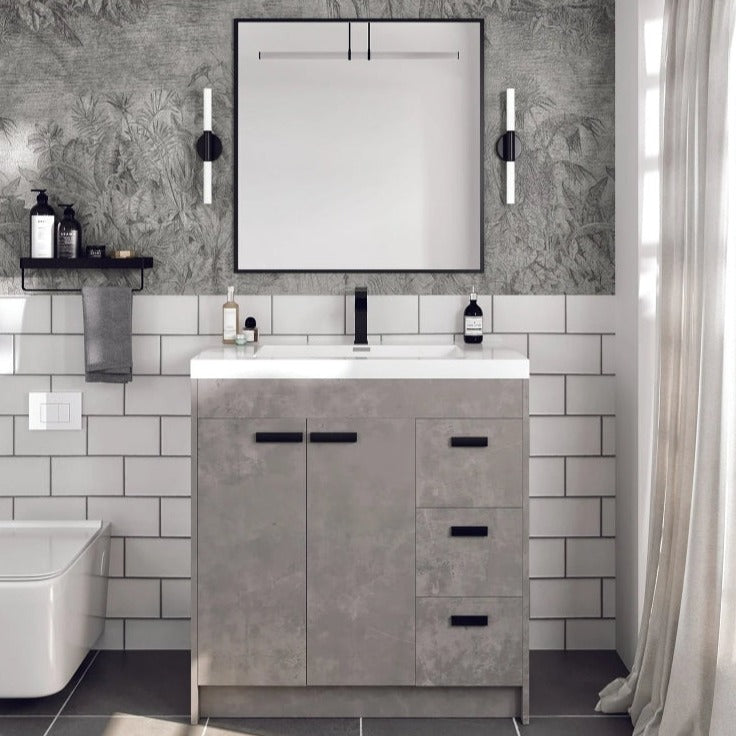 Cubix 36"  Vanity - Melamine - Radon India-- Cubix 36"  Vanity - Melamine-  Radon India