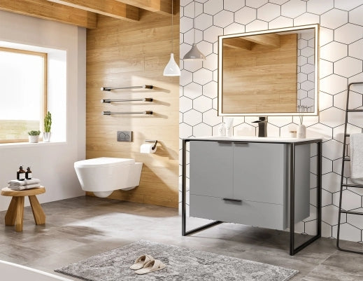 Elegant 36" Vanity - Blue, Grey, White - Radon India-- Elegant 36" Vanity - Blue, Grey, White-  Radon India