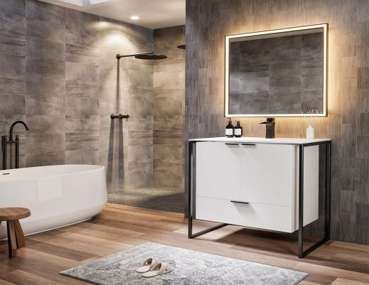 Elegant 36" Vanity - Blue, Grey, White - Radon India-- Elegant 36" Vanity - Blue, Grey, White-  Radon India