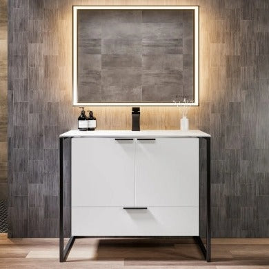 Elegant 36" Vanity - Blue, Grey, White - Radon India-- Elegant 36" Vanity - Blue, Grey, White-  Radon India