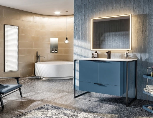 Elegant 36" Vanity - Blue, Grey, White - Radon India-- Elegant 36" Vanity - Blue, Grey, White-  Radon India