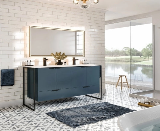 Elegant 48" & 60" Vanity - Blue, White - Radon India-- Elegant 48" & 60" Vanity - Blue, White-  Radon India