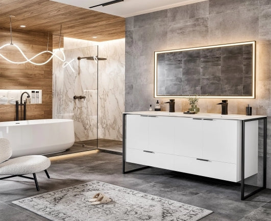 Elegant 48" & 60" Vanity - Blue, White - Radon India-- Elegant 48" & 60" Vanity - Blue, White-  Radon India