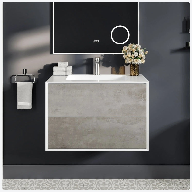Elegant 36" Vanity - Grey - PU+ Melamine - Radon India-- Elegant 36" Vanity - Grey - PU+ Melamine-  Radon India