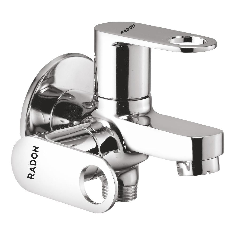 AAURA 2 WAY BIB COCK WITH FLANGE (CHROME) - Radon India-- AAURA 2 WAY BIB COCK WITH FLANGE (CHROME)-  Radon India