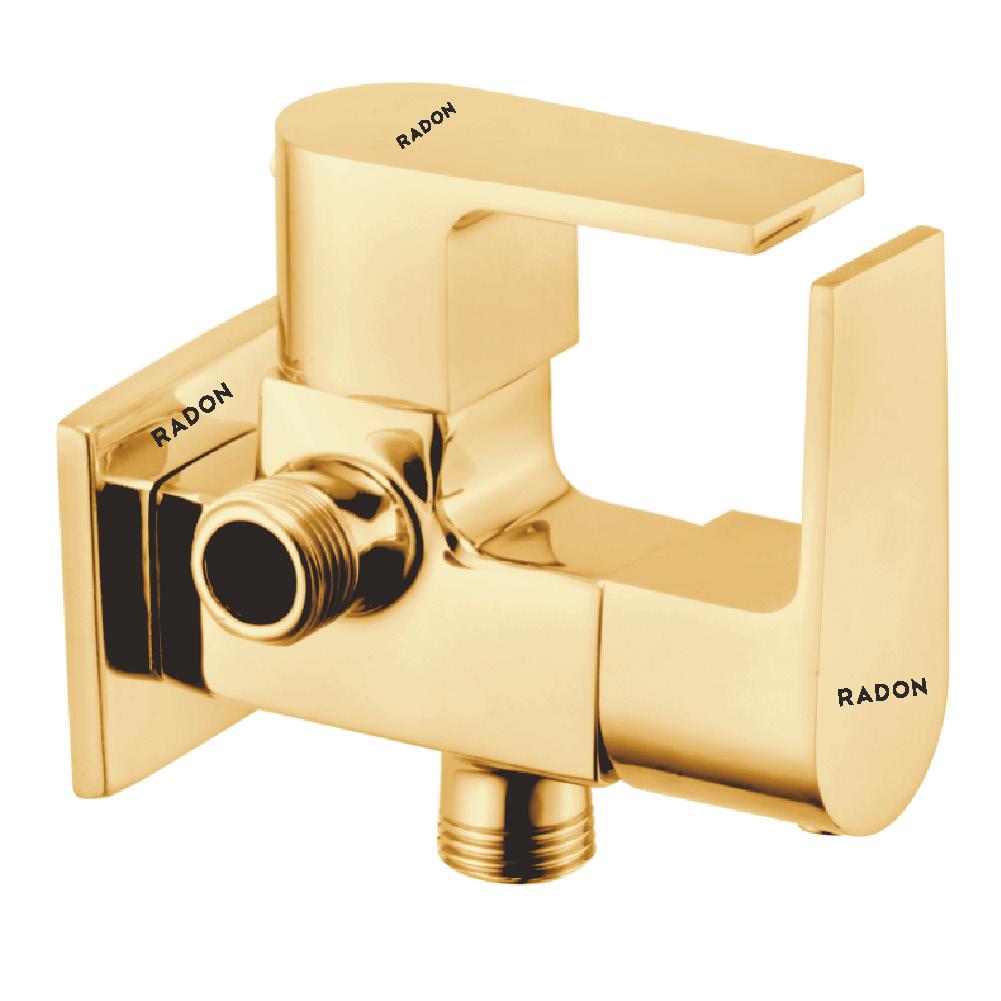 ARIC 2 WAY ANGLE COCK WITH FLANGE (GOLD) - Radon India-- ARIC 2 WAY ANGLE COCK WITH FLANGE (GOLD)-  Radon India