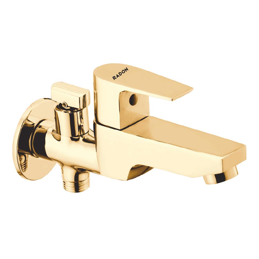 ARIC 2 WAY BIB COCK WITH FLANGE (GOLD) - Radon India-- ARIC 2 WAY BIB COCK WITH FLANGE (GOLD)-  Radon India