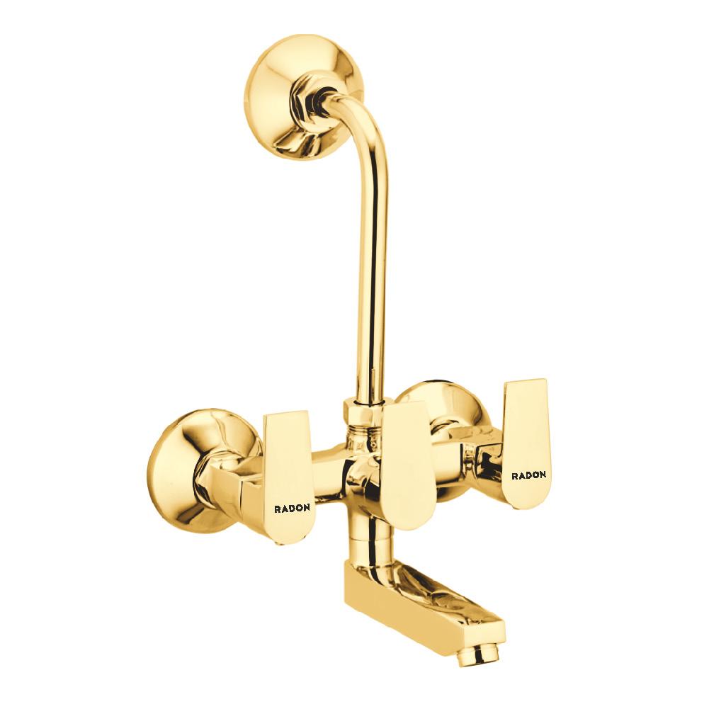ARIC WALL MIXER TELEPHONIC WITH L-BEND (GOLD) - Radon India-- ARIC WALL MIXER TELEPHONIC WITH L-BEND (GOLD)-  Radon India