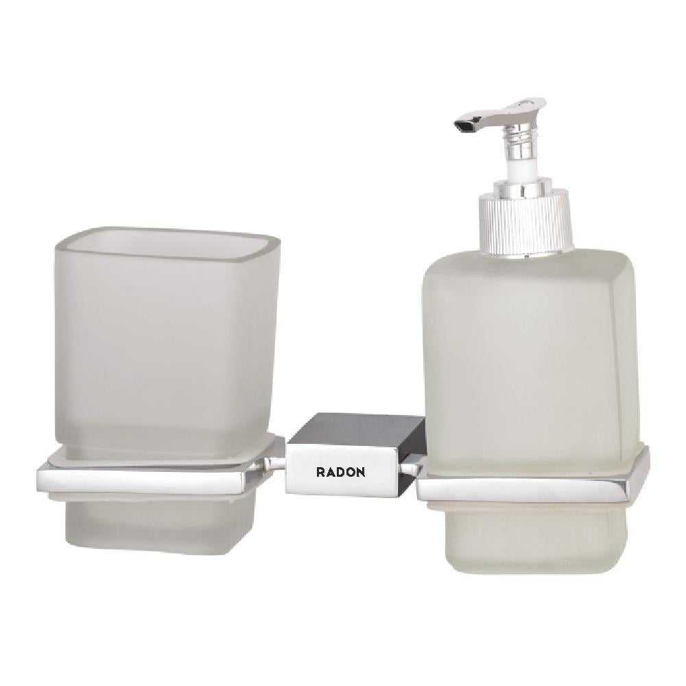 ALICE LIQUID SOAP DISPENSER WITH TUMBLER (CHROME) - Radon India-- ALICE LIQUID SOAP DISPENSER WITH TUMBLER (CHROME)-  Radon India