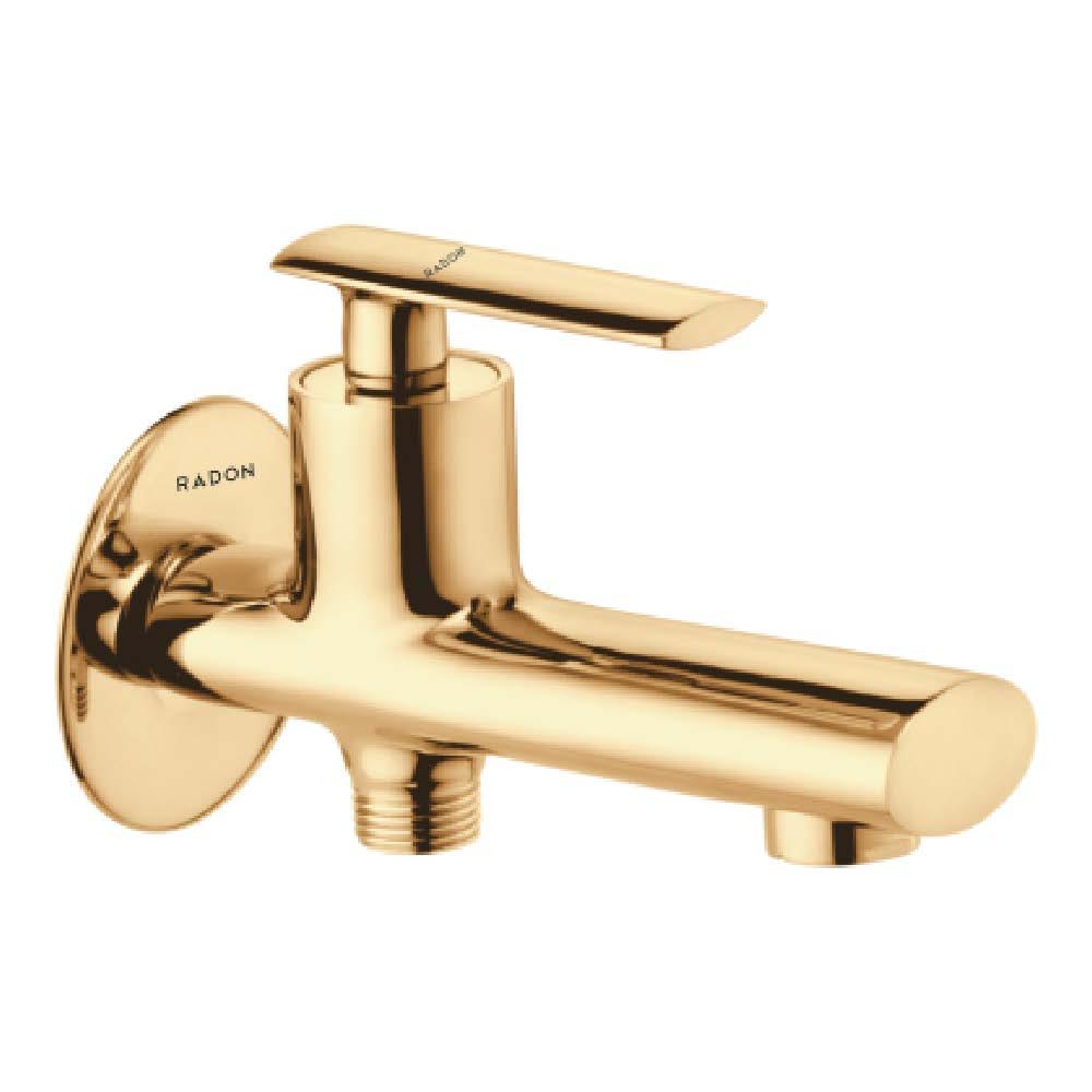 BENZ 2 WAY BIB COCK WITH FLANGE (GOLD) - Radon India-- BENZ 2 WAY BIB COCK WITH FLANGE (GOLD)-  Radon India