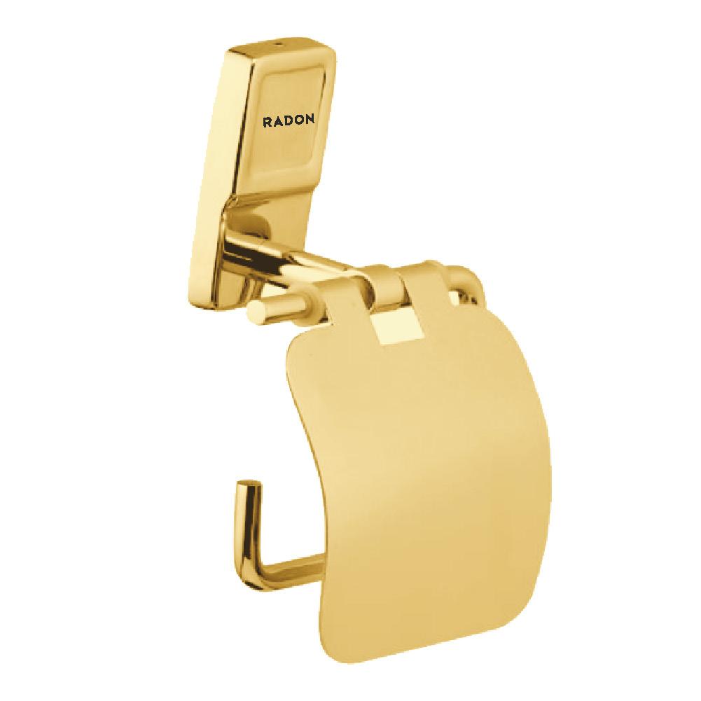 CARRE TOILET PAPER HOLDER WITH FLAP (GOLD) - Radon India-- CARRE TOILET PAPER HOLDER WITH FLAP (GOLD)-  Radon India