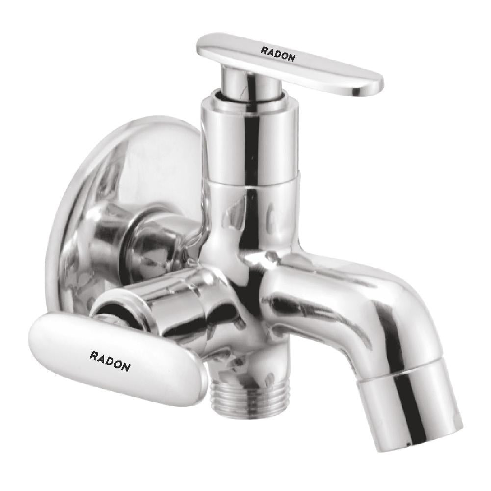 CASA 2 WAY BIB COCK WITH FLANGE (CHROME) - Radon India-- CASA 2 WAY BIB COCK WITH FLANGE (CHROME)-  Radon India
