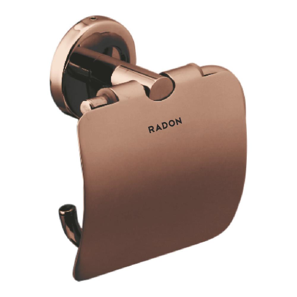 CONTI TOILET PAPER HOLDER WITH FLAP (ROSE GOLD) - Radon India-- CONTI TOILET PAPER HOLDER WITH FLAP (ROSE GOLD)-  Radon India