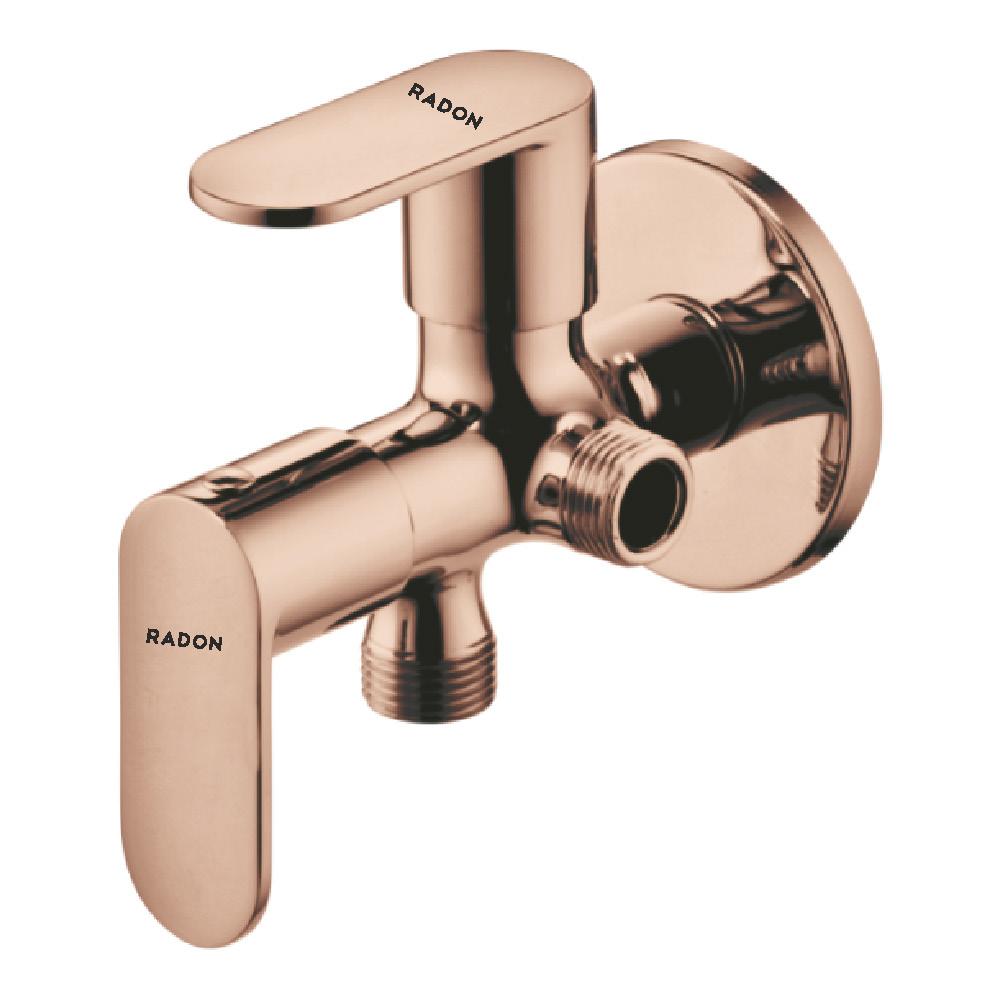 FEVO 2 WAY ANGLE COCK WITH FLANGE (ROSE GOLD) - Radon India-- FEVO 2 WAY ANGLE COCK WITH FLANGE (ROSE GOLD)-  Radon India