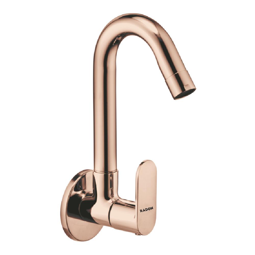 FEVO SINK COCK WITH FLANGE (ROSE GOLD) - Radon India-- FEVO SINK COCK WITH FLANGE (ROSE GOLD)-  Radon India