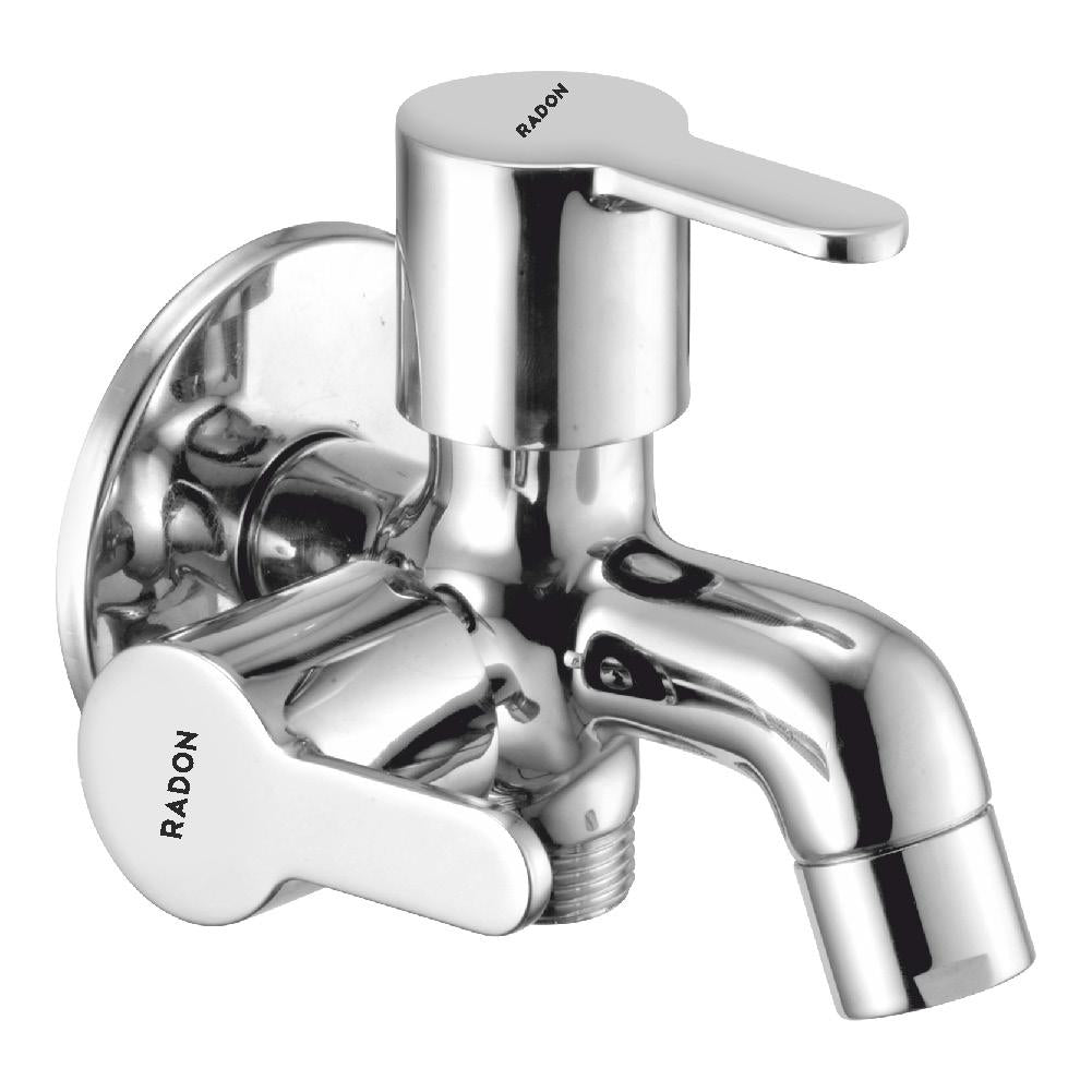FUZION 2 WAY BIB COCK WITH FLANGE (CHROME) - Radon India-- FUZION 2 WAY BIB COCK WITH FLANGE (CHROME)-  Radon India