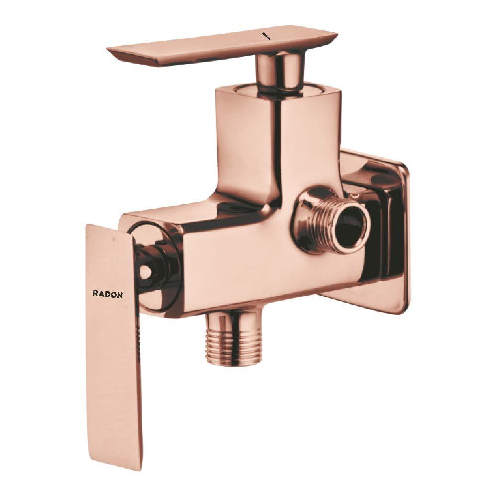 GRANDE 2 WAY ANGLE COCK WITH FLANGE (ROSE GOLD) - Radon India-- GRANDE 2 WAY ANGLE COCK WITH FLANGE (ROSE GOLD)-  Radon India