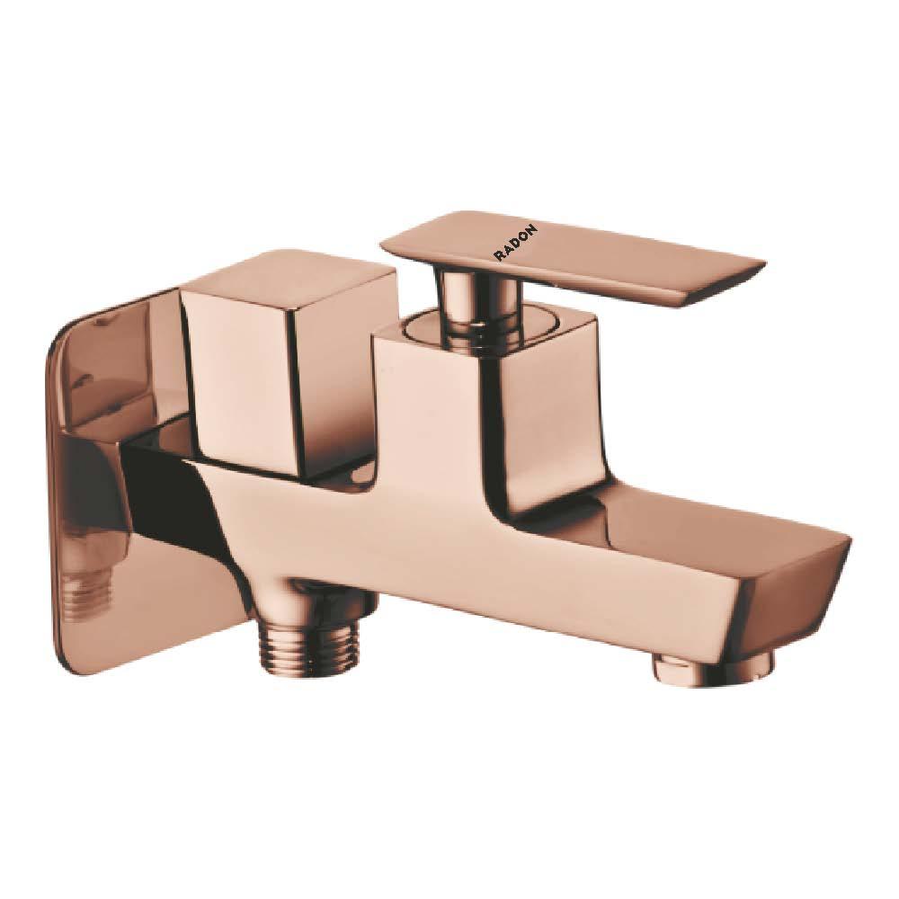 GRANDE 2 WAY BIB COCK WITH FLANGE (ROSE GOLD) - Radon India-- GRANDE 2 WAY BIB COCK WITH FLANGE (ROSE GOLD)-  Radon India