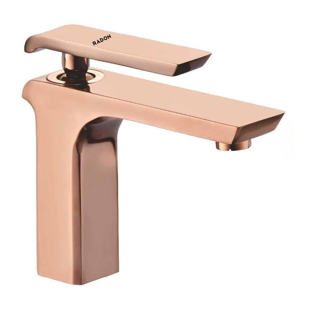 GRANDE SINGLE LEVER BASIN MIXER (ROSE GOLD) - Radon India-- GRANDE SINGLE LEVER BASIN MIXER (ROSE GOLD)-  Radon India