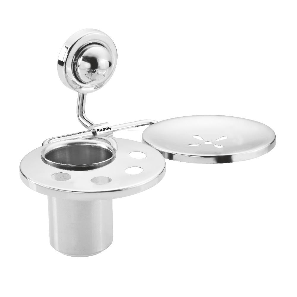 LUNA SOAP AND TUMBLER HOLDER (CHROME) - Radon India-- LUNA SOAP AND TUMBLER HOLDER (CHROME)-  Radon India