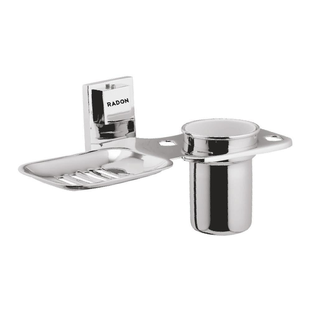 ONIX SOAP AND TUMBLER HOLDER (CHROME) - Radon India-- ONIX SOAP AND TUMBLER HOLDER (CHROME)-  Radon India
