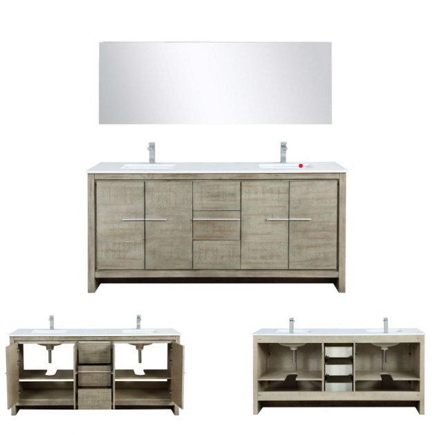 Walnut 72" Vanity - Radon India-- Walnut 72" Vanity-  Radon India