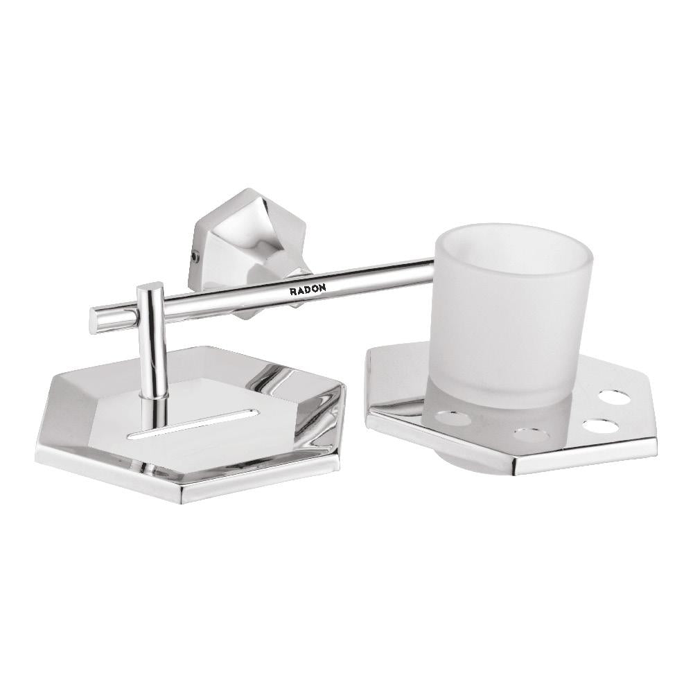 VINTAGE SOAP AND TUMBLER HOLDER (CHROME) - Radon India-- VINTAGE SOAP AND TUMBLER HOLDER (CHROME)-  Radon India