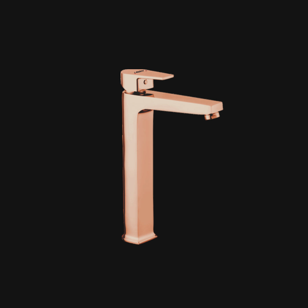ARIC SINGLE LEVER BASIN MIXER TALL (ROSE GOLD) - Radon India-- ARIC SINGLE LEVER BASIN MIXER TALL (ROSE GOLD)-  Radon India