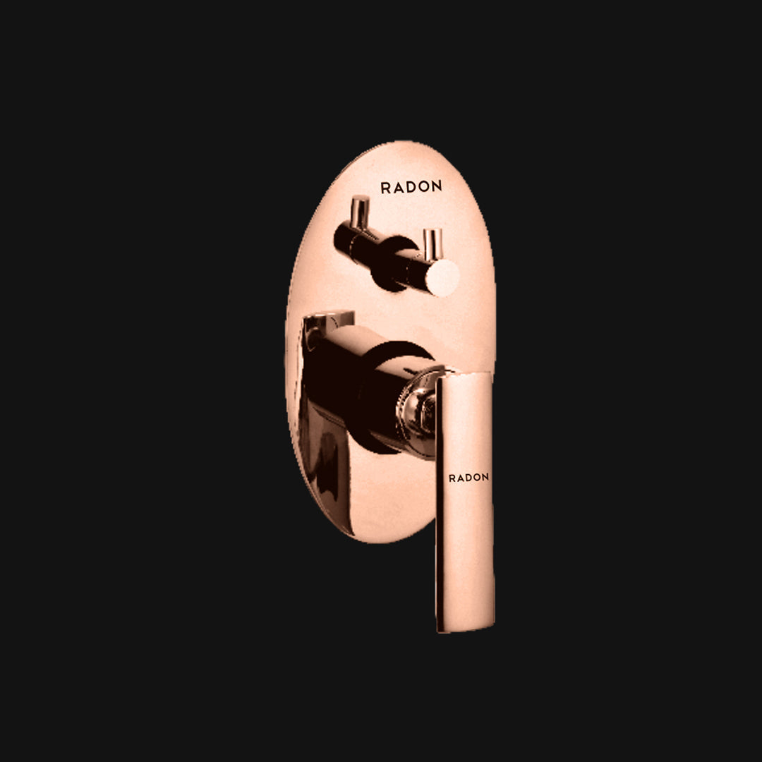 BENZ DIVERTER HIGH FLOW BODY & UPPER TRIM (ROSE GOLD) - Radon India-- BENZ DIVERTER HIGH FLOW BODY & UPPER TRIM (ROSE GOLD)-  Radon India