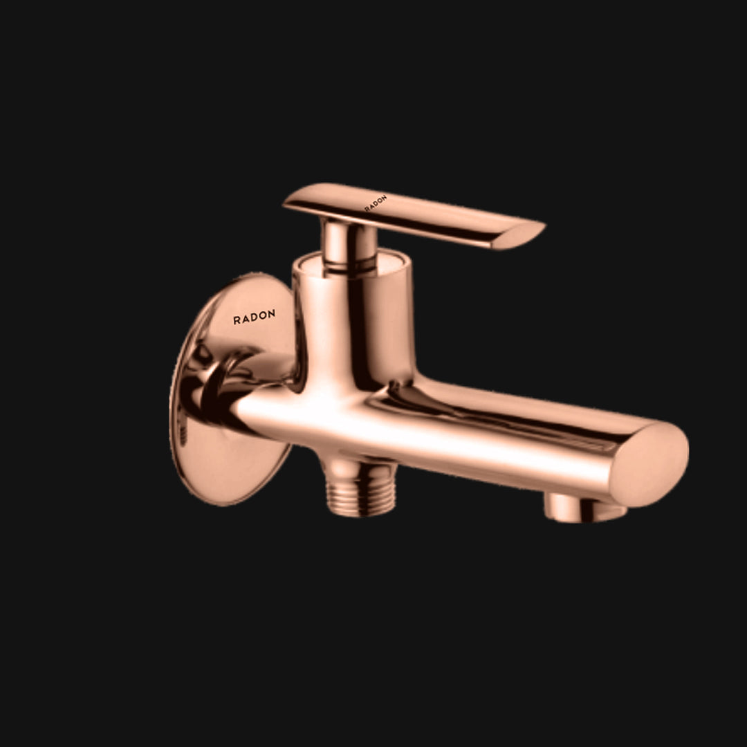 BENZ 2 WAY BIB COCK WITH FLANGE (ROSE GOLD) - Radon India-- BENZ 2 WAY BIB COCK WITH FLANGE (ROSE GOLD)-  Radon India