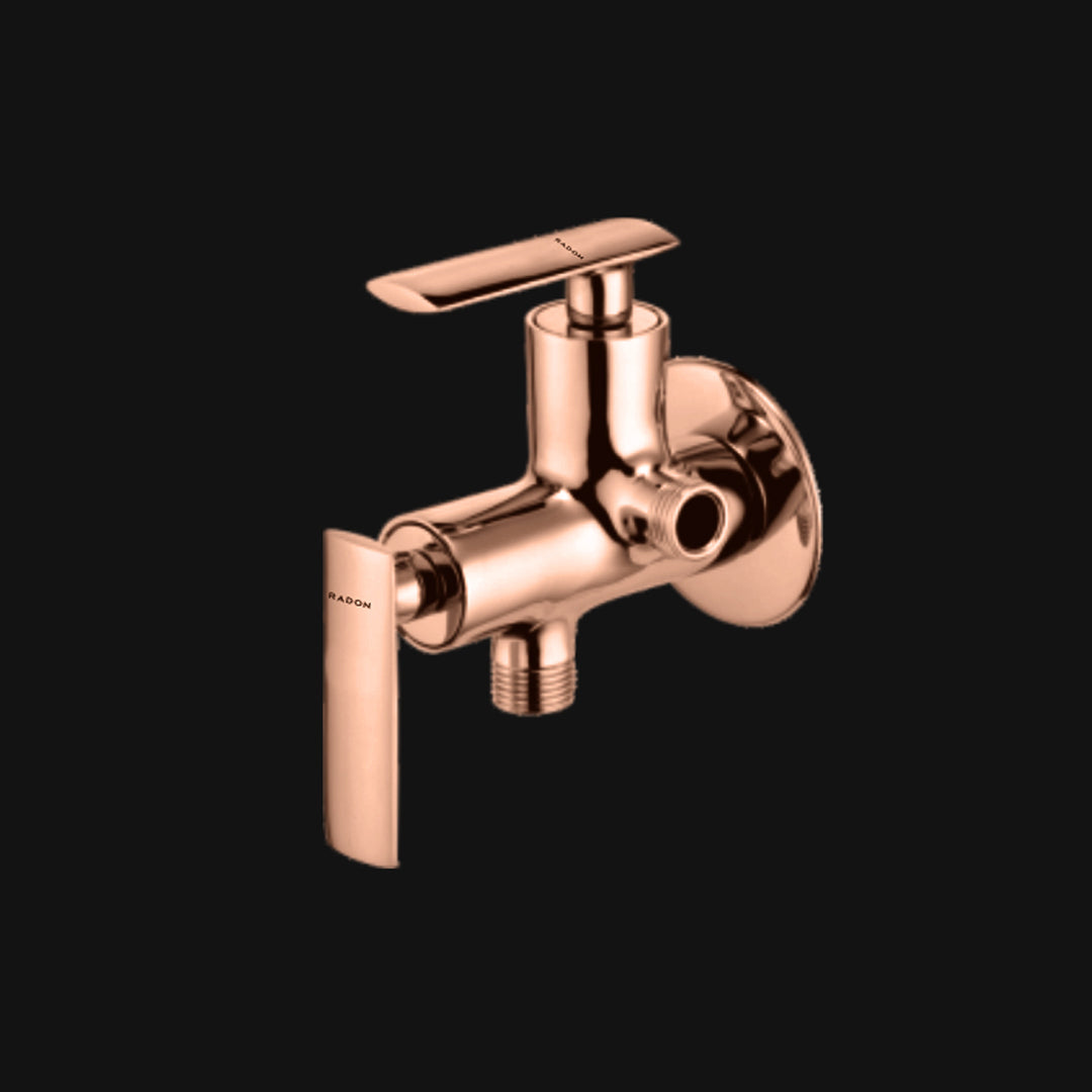 BENZ 2 WAY ANGLE COCK WITH FLANGE (ROSE GOLD) - Radon India-- BENZ 2 WAY ANGLE COCK WITH FLANGE (ROSE GOLD)-  Radon India