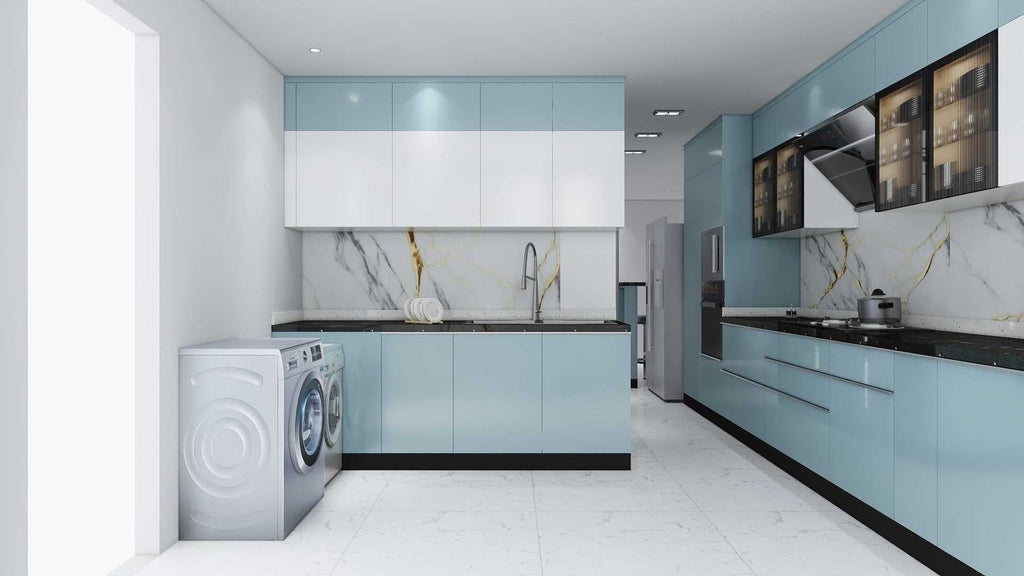 L shaped Kitchen Design( Semi Gloss) - Radon India-- L shaped Kitchen Design( Semi Gloss)-  Radon India