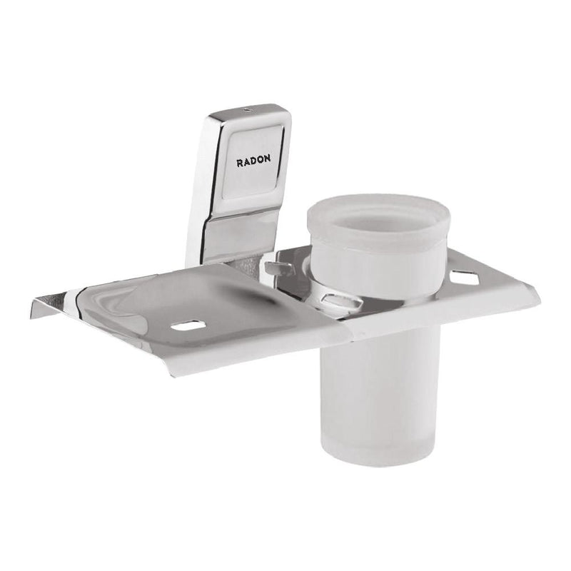 CARRE SOAP AND TUMBLER HOLDER (CHROME)