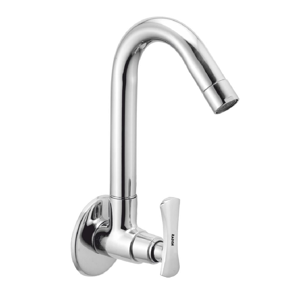 EIGHT SINK COCK WITH FLANGE (CHROME) - Radon India-- EIGHT SINK COCK WITH FLANGE (CHROME)-  Radon India