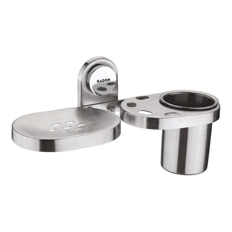 LUCY SOAP AND TUMBLER HOLDER (CHROME)