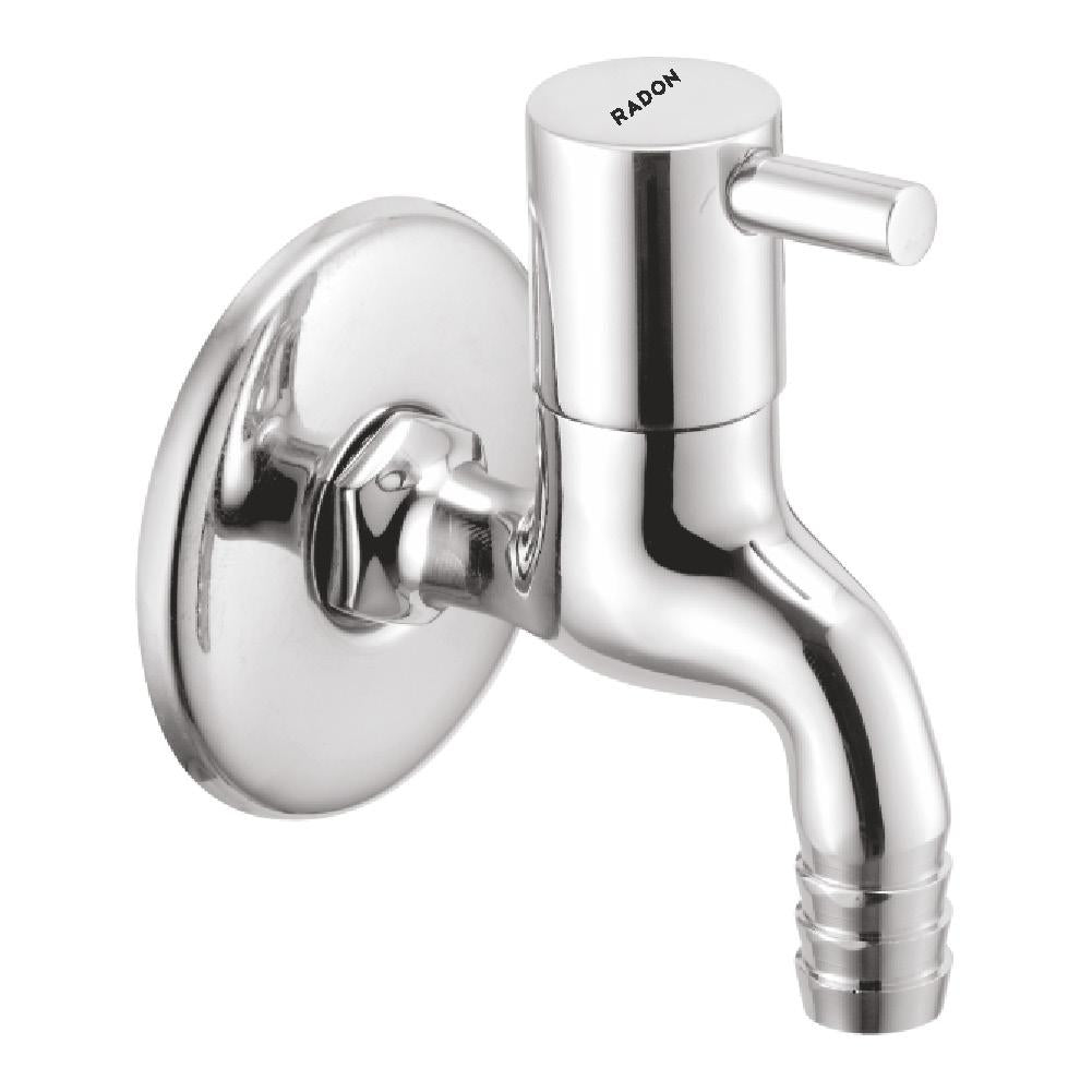 REVA NOZZLE BIB COCK WITH FLANGE (CHROME) - Radon India-- REVA NOZZLE BIB COCK WITH FLANGE (CHROME)-  Radon India