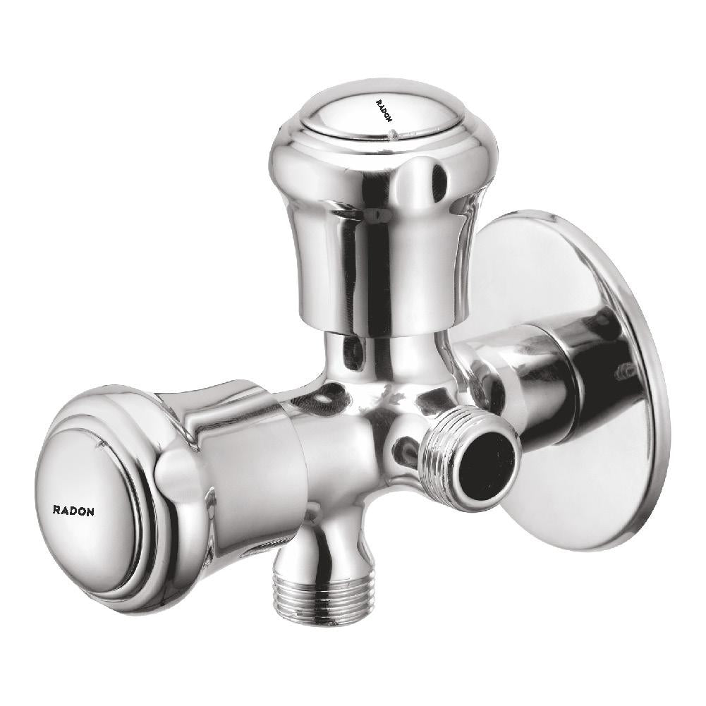 VENUS 2 WAY ANGLE COCK WITH FLANGE (CHROME) - Radon India-- VENUS 2 WAY ANGLE COCK WITH FLANGE (CHROME)-  Radon India